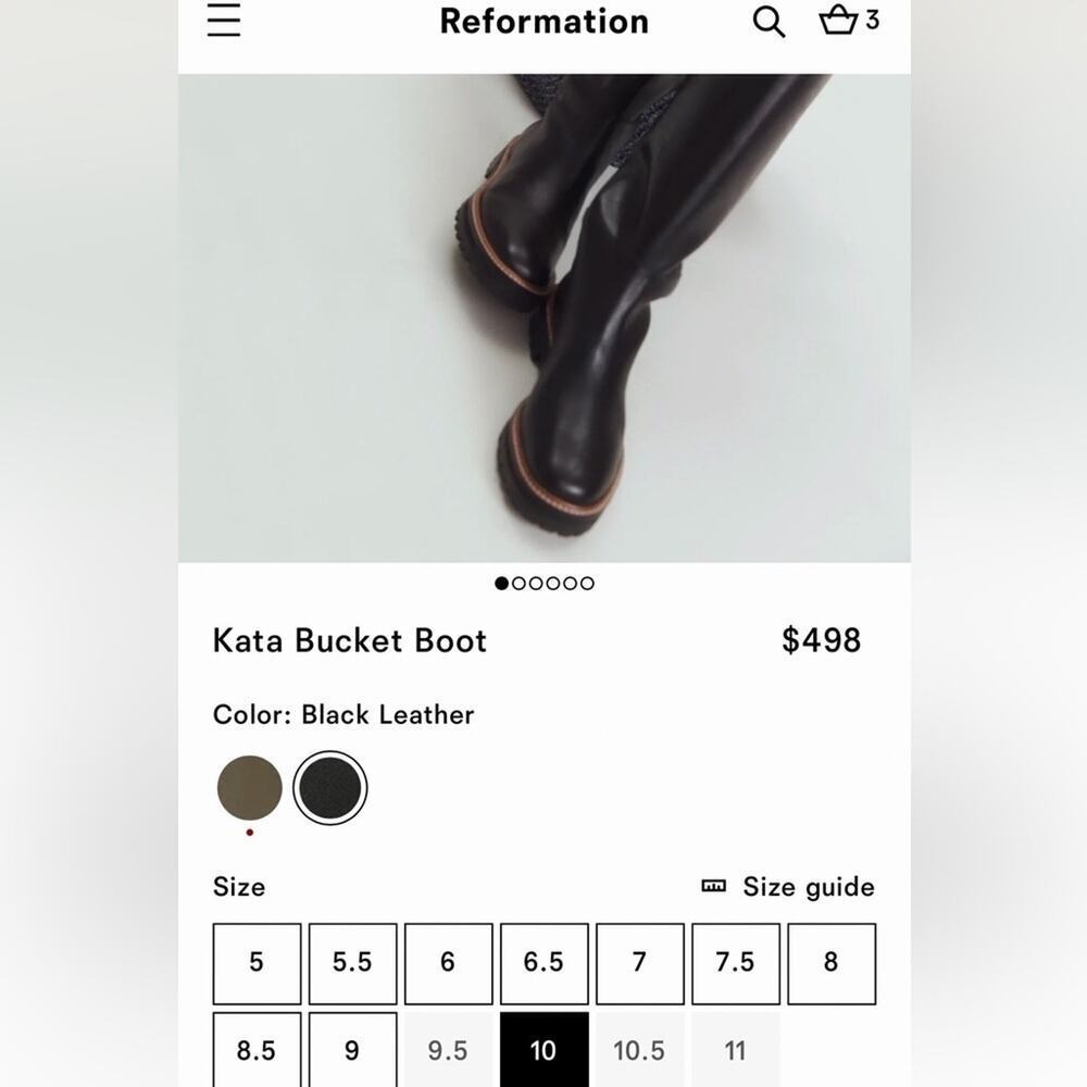 Reformation Women’s Kata Boot Size 10 NIB sold out everywhere - Picture 2 of 3